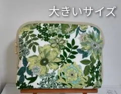 ハンドメイドファスナーポーチ/通帳ケース/大きいサイズ　花柄　北欧