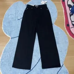 新品！WEGOウェストワイドストレートパンツデニム M ユニセックス