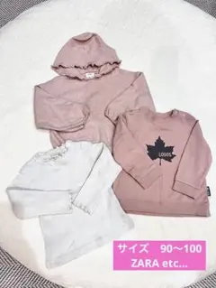 【サイズ90 100】女の子 トップス　冬物 まとめ売り