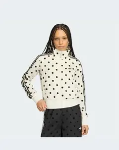 adidas♡アディダス♡即完売♡サテン水玉TTトラックトップ♡オフホワイトS