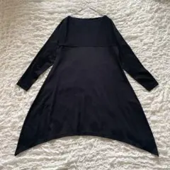 JURGEN LEHL/ヨーガンレール　変形ワンピース　サイドドレープ　ブラック