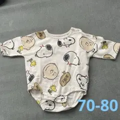 スヌーピー プリントロンパース 70-80cm