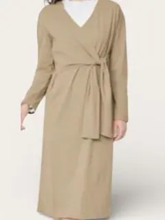 GU ブラウンラップドレス Sサイズ ベージュ