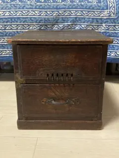 【明治・大正期】 アンティーク！ 國松式出納器 銭箱木製金庫 レトロ 店舗什器