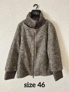 【美品】ヘルノ　HERNO　ツイードジャケットコート　size46