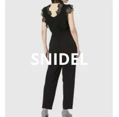 美品　SNIDEL レースディテールロンパース ロンパース　ブラック　1