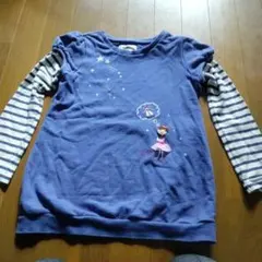 バレリーナ刺繍 紫色トレーナー