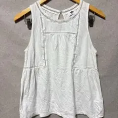 ★美品　OLD NAVY ホワイト ノースリーブチュニック 【M】　シースルーのサムネイル