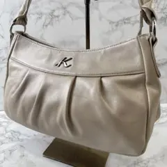 kitamura2 キタムラ2 シャイニーゴールド 本革 レザー ハンドバッグ