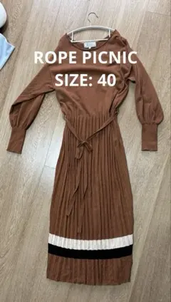 ROPÉ PICNIC ブラウンニットワンピース 40