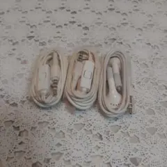 ホワイト 有線イヤホン 3個セット