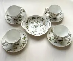 ウェッジウッド　ワイルドストロベリー　カップ＆ソーサー　4客セット　プレート皿