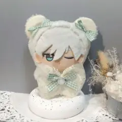 ♡ちびぐるみ用 着ぐるみ♡くま ミントチェック ぬい服