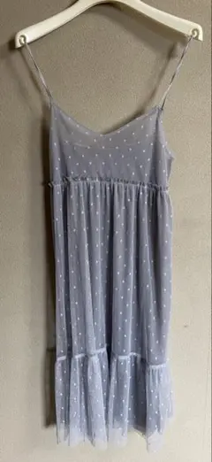 美品ドット柄キャミソールワンピース