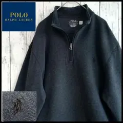 ラルフローレン★ハーフジップスウェット L Ralph Lauren チャコール