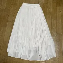 最終値下げ！UNIQLO シフォンプリーツスカート　S ホワイト