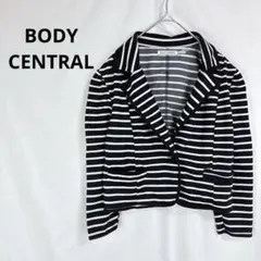 BODY CENTRAL◇ボーダー　テーラードジャケット　白黒【M】カジュアル