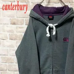 ☆刺繍ワンポイント☆ canterbury☆フルジップパーカー☆グレーは☆M〜L