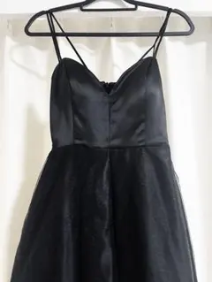 ブラック スリーブレス ロングドレス