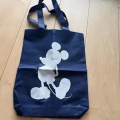 ミッキーマウス　エコバッグ　不織布バッグ　ディズニー 　ネイビー