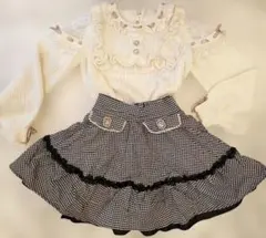 ギンガムチェック フレアスカート