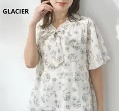 【美品】GLACIER グラシア　シアーボウタイブラウス　レディース　Mのサムネイル