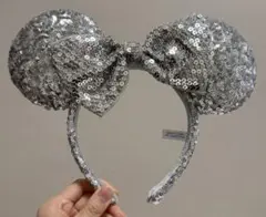 ミニーマウス耳カチューシャ シルバー