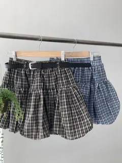 チェック柄 バルーンスカート ミニ丈のサムネイル