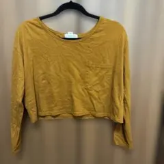 ショート丈　ロンT 長袖カットソー　ブラウン