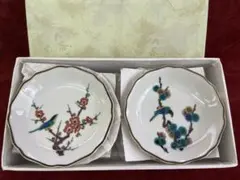 九谷焼　花と鳥の絵柄 陶磁器皿 5枚セット