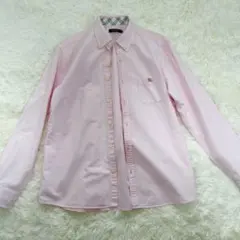 バーバリー ブラックレーベル 長袖シャツ ノバチェック ピンク XL 三陽商会
