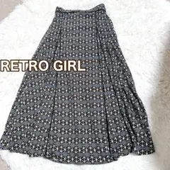 RETRO GIRL レトロガール ロングスカート 小花柄 ブラウン×ブルー