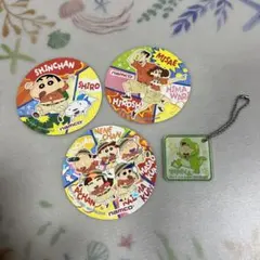 ナムコ【クレヨンしんちゃんステッカー3枚、マサオくんキーホルダー1個】非売品