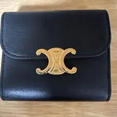 CELINE トリオンフ 三つ折り財布 ブラックのサムネイル