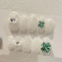 《現品》韓国 ウィッシュコア ガーリー y2k クローバー 羽 ドット ネイル