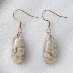 No.232 ドライフラワー ピアス purpleかすみ草♡