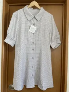 チェックワンピース　4L プラスサイズ　大きいサイズ