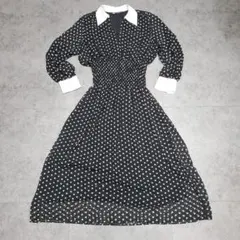 ZARA ザラ ワンピース ドット柄 マキシ丈 ロング丈 レトロ 総柄 M