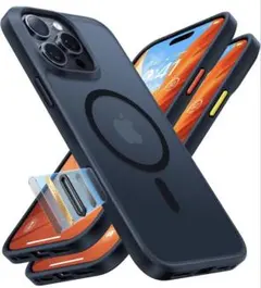 TORRAS iPhone16Pro ケース MagSafe対応　半透明　黒