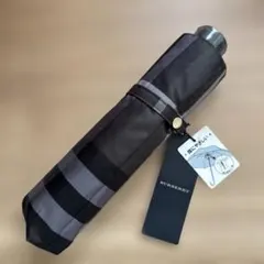 Burberry 雨傘 ブラック チェック柄 バーバリー親骨の長さ60cm - メルカリ