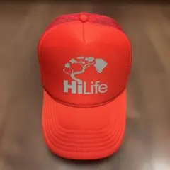 HiLife トラッカーキャップ 赤 メッシュ 帽子 スナップバック ストリート
