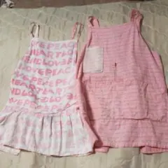 ピンク色のエプロン