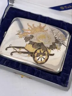 希少美品SILVER 950刻印シガレットケース骨董古美術外商高島屋購入　年信刻のサムネイル