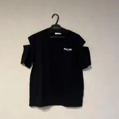 ALGY 半袖Tシャツ ブラック 肩出しデザイン