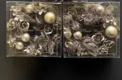 フラワーリース　シャンパンゴールド18センチ2個セット