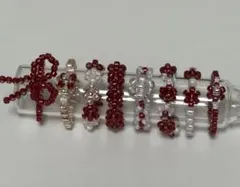 ハンドメイド　アクセサリー　ビーズ　リング