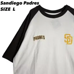 【新品未使用】MLB パドレス ラグランTシャツ L 新品 刺繍ロゴ　Tシャツ