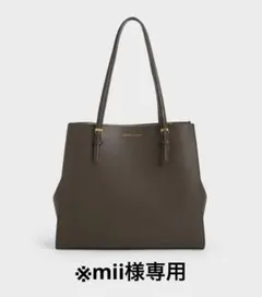 CHARLES&KEITH トートバッグ ダークブラウン