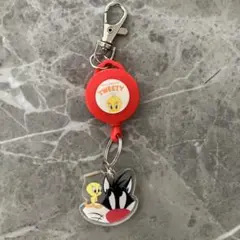 トゥイーティー　シルベスター　リールキーホルダー