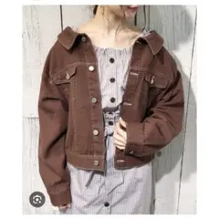 NICE CLAUP デニムジャケット　ナイスクラップ　ブラウン　バックベルト